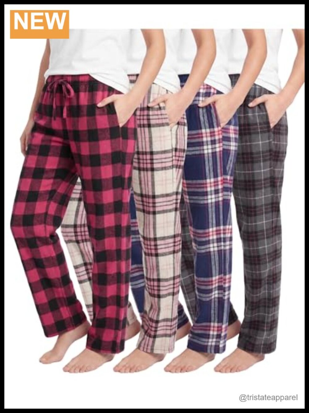 Womens Flannel Sleep Pants Pajama Bottoms Drawstring Pockets